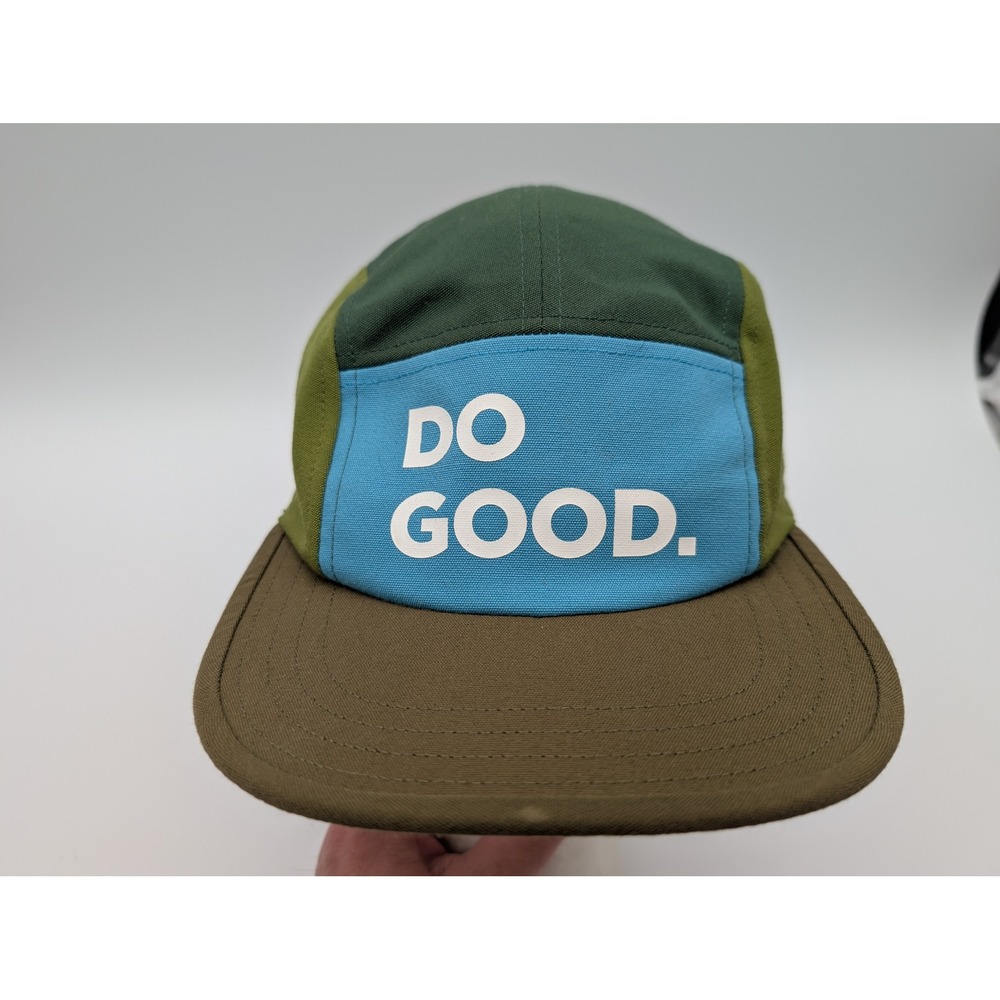 Cotopaxi Do Good 5 Panel Hat Green Blue Brown Adjustable Strapback Cap